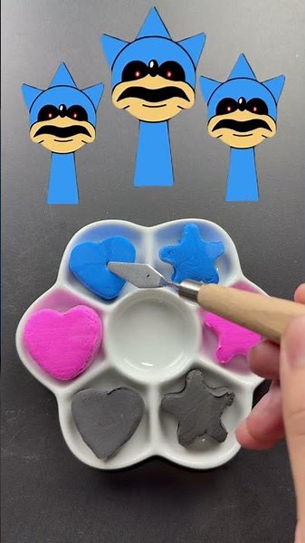 Sonic, Amy, Shadow Sprunki Color Mixing Experiment | Heart vs Star Clays #shorts #sonic