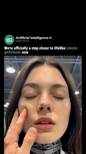 Artificial Intelligence | ChatGPT | Tech on Instagram: "We might have just stepped into a new era of human-level robotics. A new prototype showcases a robot with an unnervingly soft, lifelike face, reacting to touch with micro-expressions and skin movement almost indistinguishable from a real human. For years this level of realism was theory… now it’s happening in front of our eyes. The material compresses, shifts, and rebounds exactly like skin, hinting at a future where physical interaction an
