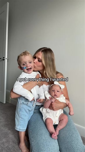 ✨ From a dream in my belly to a dream in my arms ✨ I can’t believe I get to hold my million-dollar family in my hands — my perfect boy & girl. Beyond blessed to have two healthy little ones. 💙💖 #DreamComeTrue #BlessedMama #MillionDollarFamily
