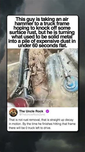 AIR HAMMER DESTROYS 1 RUSTY TRUCK FRAME