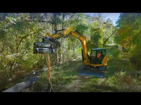 Cat® Bite Limiter Mulchers for Mini Excavators at Work