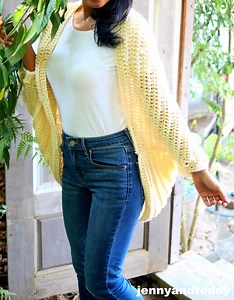 All  dc cocoon cardigan free crochet pattern