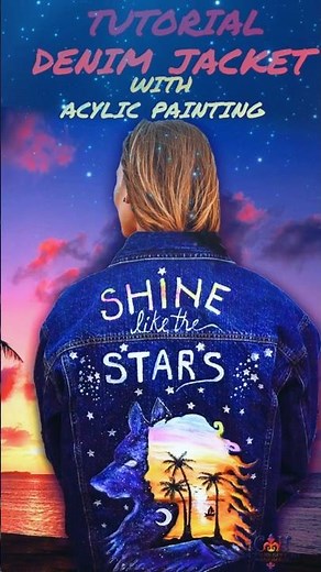 TUTORIAL Denim Jacket With Artwork Jean Jacket With Acrylic Painting/ Street Stylish Clothing
