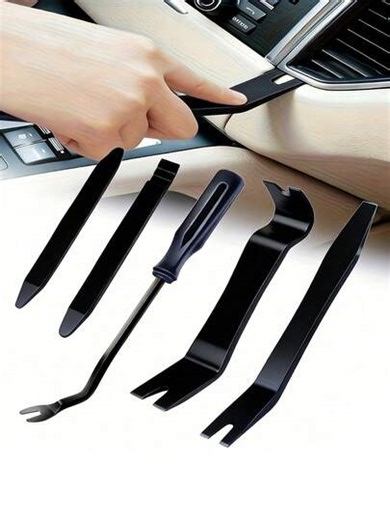 5pcs Professional Car Interior Disassembly Tool Kit - Made Of Scratch-Resistant Plastic Pry Bar, Suitable For Car Door Panels, Clips And Fasteners, This Professional Car Interior Disassembly Tool Set Is Applicable For Car Door Panel Clips And Fasteners, Car Audio Disassembly Tools, Plastic Knob Panels And Clip Pry Bars, Suitable For Modifying Car Door Panels, Auto Tools, Household Essentials, Tool Accessories, Gifts For Men, Gifts For Grandpa | SHEIN