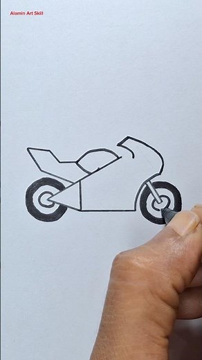 Easy Motorcycle Drawing 🏍️✍️#art #drawing #motorcycle #tending #sketch