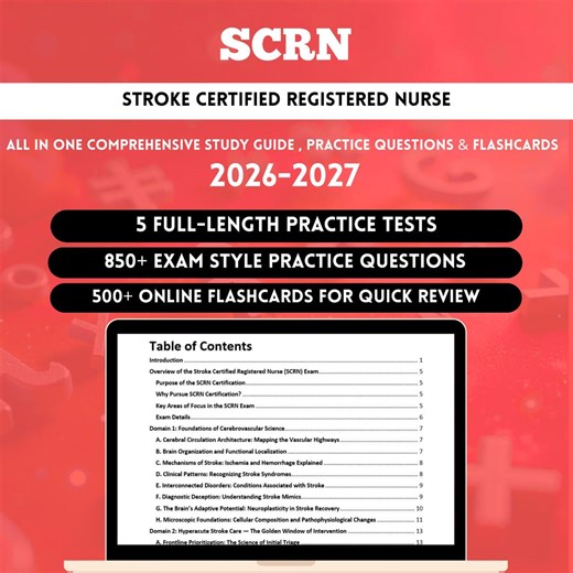 Scrn Study Guide 2026 | Scrn Exam Notes | Scrn Practice Book | Stroke Certified Nurse | Scrn Exam Prep | Scrn Exam Study Guide | Scrn Exam - Etsy