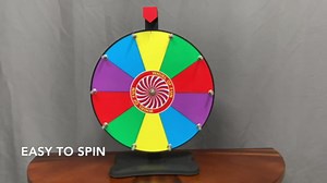 12 inch Prize Wheel - Spinning Wheel for Prizes with Stand, 10 Color Slots, Heavy Duty, Dry Erase Surface, Portable, Carnival Games, Tools Marker Included, Made in USA