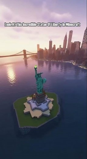 Look At This Incredible Statue Of Liberty In Minecraft #shorts