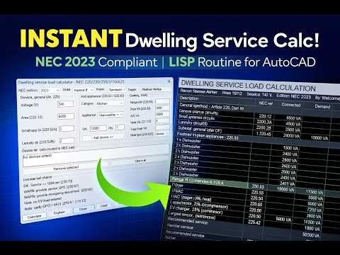 NEC Dwelling Service Calculation for AutoCAD | AutoLISP Tool for Dwelling Load Calculation | #lisp