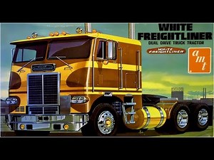 White Freightliner Dual-Drive Tractor 1:25 Scale AMT #A620 -Model Kit Build & Review