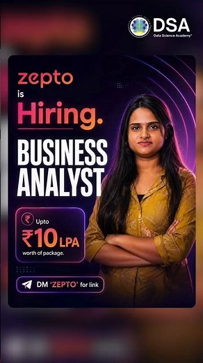 Zepto Hiring 2026 | Business Analyst Job for Freshers| Powered by Data Science Academy