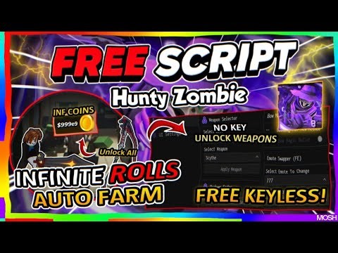 Hunty Zombie Script *NO KEY* - NEW UPDATE, AUTOFARM, UNLOCK ALL & More!