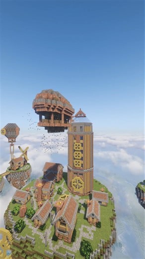 Minecraft Steampunk Floating Island! #minecraft #minecraftbuilding