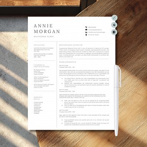 Nurse Resume Template Professional Design Medical Format Download Digital Cv Nursing Career Document Editable Healthcare Registered