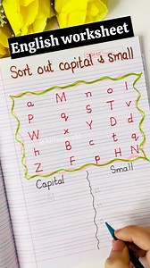 19K views · 87 reactions | Fun English worksheet for kids to sort and identify capital and small letters! Perfect for improving letter recognition, handwriting skills, and early literacy development. #AlphabetWorksheet #LetterRecognition #KidsLearningFun #EnglishActivities #PrintableWorksheets | Renu Bala | Facebook