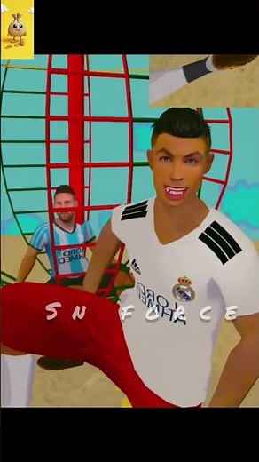 ⚽ Ronaldo vs Messi with a Crazy Cartoon Gunman 😂🔥#funny #football #cartoon #shorts #animation