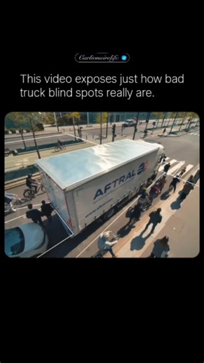 @carlionairelife | Lanes on the passenger side where the driver can't see you at all 😱. Even with large mirrors and cameras, the size and height of the truck... | Instagram