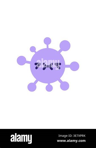 splitting effect animation of overwhelmed virus cartoon Stock Video Footage - Alamy