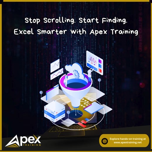 Apex Training on Instagram: "Drowning in endless rows of data? Stop scrolling. Start finding. With Excel’s sorting and filtering tools, the answers you need are just seconds away—clean, organized, and stress-free. Small skills. Huge time savings. Real productivity wins. 💡 Quick Tip: Turn on filters instantly by selecting your header row and pressing Ctrl + Shift + L. Filter, search, and sort your data in seconds—no mouse required. 👉 Master practical Excel skills with Apex Training. Visit www.a