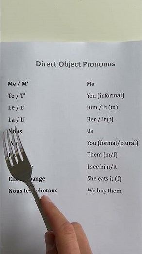 Direct object pronouns - French