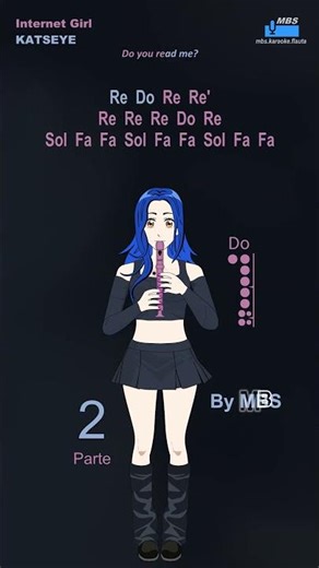 Internet Girl #shorts Parte 2 KATSEYE Flauta Dulce Cover By MBS Tutorial Animado Con Notas Tipo Kar
