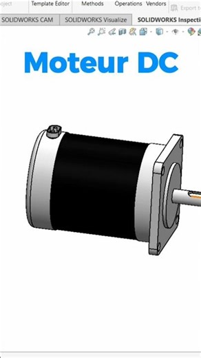 Modélisation 3D d’un moteur à courant continu (DC) réalisée sur SolidWorks #shorts