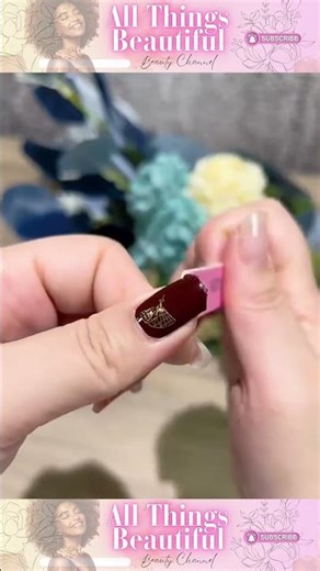 DIY Elegant Burgundy & Gold Nail Wraps Tutorial | Easy At-Home Manicure 💅