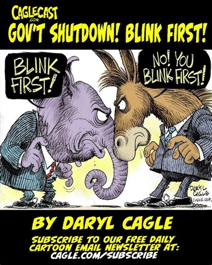Political Chaos Animated: Blink First in the 2025 Shutdown Battle - Blink First! Outrage & Job Cuts!