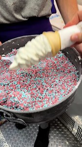 120K views · 230 reactions | Vanilla Ice Cream Cone rolled in Cotton Candy Dippin’ Dots 朗 #icecreamcone #DippinDots #cottoncandy | Foody Fetish | Facebook