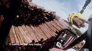 3K views · 37 reactions | "We have been proud of our safe work with no serious accidents. Also Hiab cranes have helped us with proper operation. When I can load and unload the cargo very tidily and neatly, I feel happy." #safetyfirst #loglift #hiab #jonsered" | Hiab | Facebook