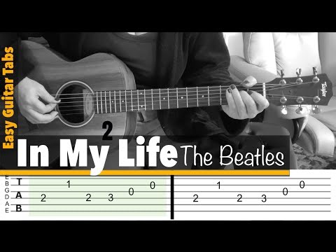 In my life, the Beatles guitar easy guitar tabs for beginners, Rubber soul, #guitartabs 