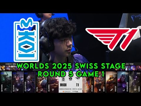 MKOI vs T1 Game 1 | World Championship 2025 Swiss Stage Round 5 | Movistar KOI vs T1 G1