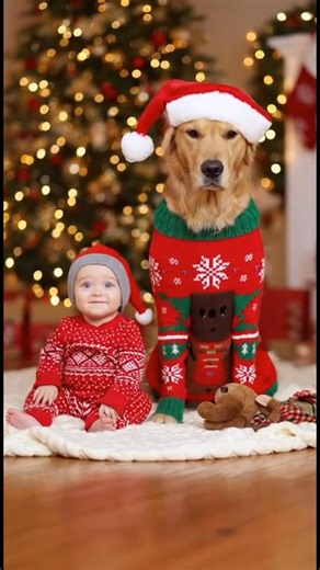 Baby and Puppy in Matching Christmas Outfits — Pure Holiday Cuteness! 🎄🐶👶❤️ A 1-year-old baby and her adorable puppy sit together in cozy Christmas outfits, posing for the sweetest holiday photo ever! 🎅🐾 The puppy’s innocent face and the baby’s bright smile bring all the warmth and joy of Christmas into one perfect moment. ❤️ Soft lights, cheerful music, and pure festive magic — this video will melt your heart instantly. ✨ #puppy #baby #christmas #cutemoments #puppylove #holidayvibes #chris