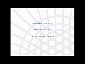 Introduction to SCIP 7.0