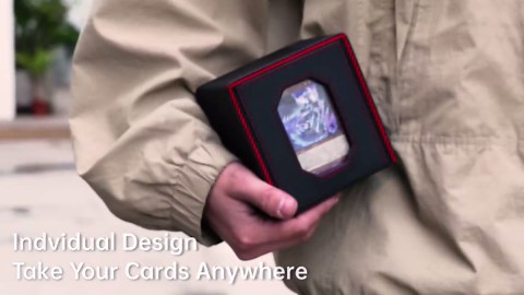 Trading Card Storage Box with Commander Display for MTG, TCG, Sports Cards, 5-in-1 Card Deck Box, Holds 450+ Double-Sleeved Cards, 4 Individual Deck Cases with Covers, Dice Tray & Magnetic Holders