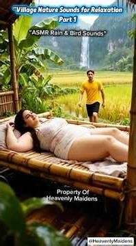 Calming Village Rain in a Bamboo Hut 🌧️🌿 | Nature ASMR for Deep Sleep & Relaxation