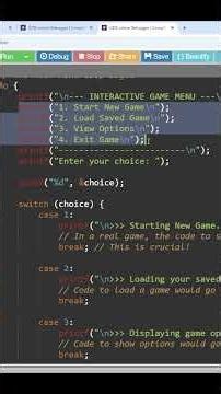 Logic for Program to Build an Interactive Main Menu