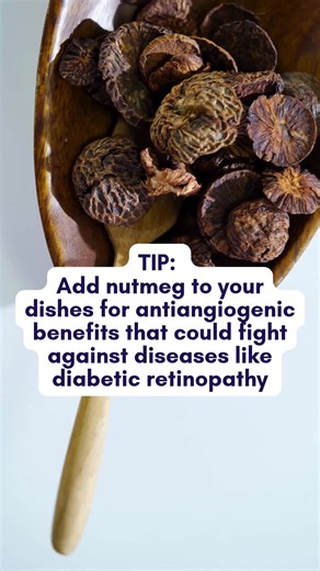 Nutmeg contains saafrole, which has been shown to induce apoptosis, or cellular suicide, of tumor blood vessels as well as reducing angiogenesis in laboratory studies. These effects could be beneficial for preventing diseases with excessive angiogenesis, like AMD and diabetic retinopathy. Get more of our pro tips, research, and recipes in our weekly newsletter - check out our website: angio.org #angiogenesisresearch #angiogenesis #foodasmedicine