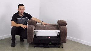 MCombo Power Lift Recliner Chair for Elderly, Lift Chair with Heat and Massage, Extra Wide Lift Recliner for Big People, Faux Leather R7096 (Medium-Wide, Dark Brown)