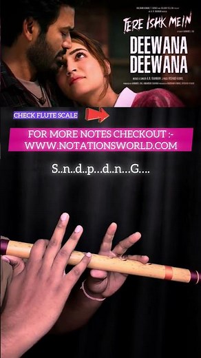 Deewaana Deewaana Flute Cover + Notes | Tere Ishk Mein | Flute Tutorial | #flutenotes #flutelesson