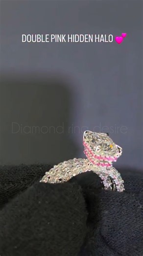 Double Pink Hidden Halo Diamond Ring 💗💎 The Ultimate Luxury Engagement Ring! #shorts #engagementring