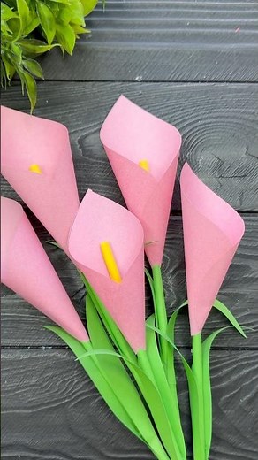 How to make Paper Calla Lily Tutorial Paper Flowers #shorts #tutorial #fyp #foryou