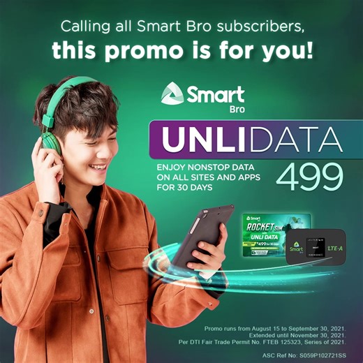 Good news! Smart Bro subscribers can now enjoy nonstop data on all sites and apps for 30 days with Smart Bro Unli Data 499! | Smart Communications, Inc.