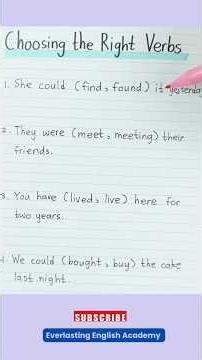 Important Ways to Choose the Right Forms of Verbs 📝✨