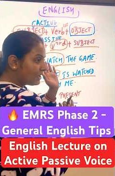 🔥 EMRS Phase 2 - General English Tips & Tricks! NVS KVS EMRS Active Passive Voice