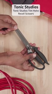 Tonic Studios Tim Holtz Recoil Scissors - Titanium Coated, Double-Beveled Blades, Black (9.5'')