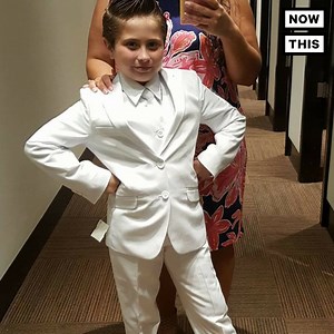 This 9-year-old girl's church wouldn't let her rock a suit for her first communion | NowThis Her