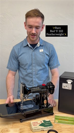🛠️ The Featherweight Shop on Instagram: "This Singer Featherweight 222K was commissioned on March 15, 1960, in Kilbowie, Scotland. Fully serviced inside and out, it’s ready to sew! Graded 8+. With its rare Red “S” badge from the final years of production, this 222K is especially collectible! ✨Click the link below or in bio to be directed to the Rare Featherweight Faire page to view this machine and more! https://singer-featherweight.com/collections/featherweight-faire Singer Featherweight Singe