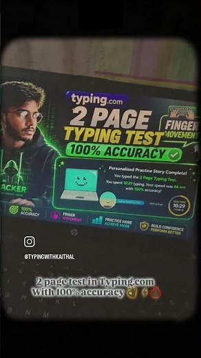 🚀 Typing.com 2 Page Typing Test | 46 WPM Speed | 100% Accuracy | Complete Finger Movement Practice 🚀