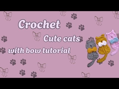 Crochet cute cat with bow🎀 tutorial|beginnger-friendly tutorial
